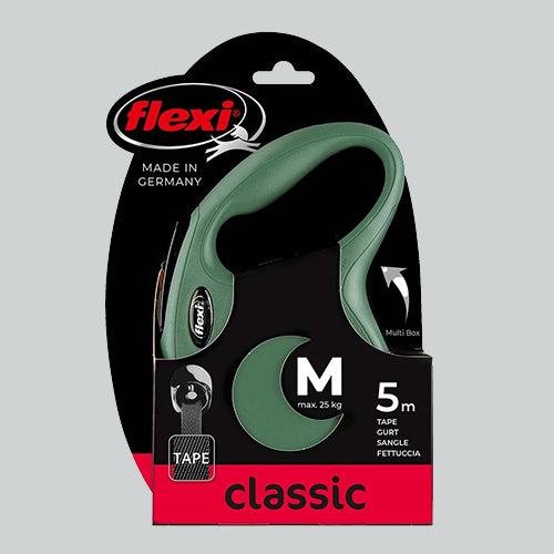 Flexi Leine New Classic Gurt Olivgrün