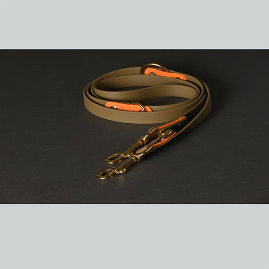 Biothane Hundeleine dreifach verstellbar 3 m gold