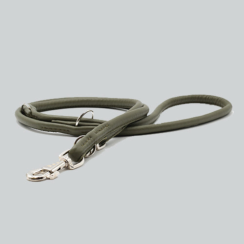 Lederleine rundgenäht khaki