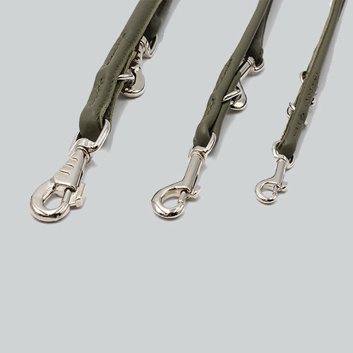 Lederleine rundgenäht khaki
